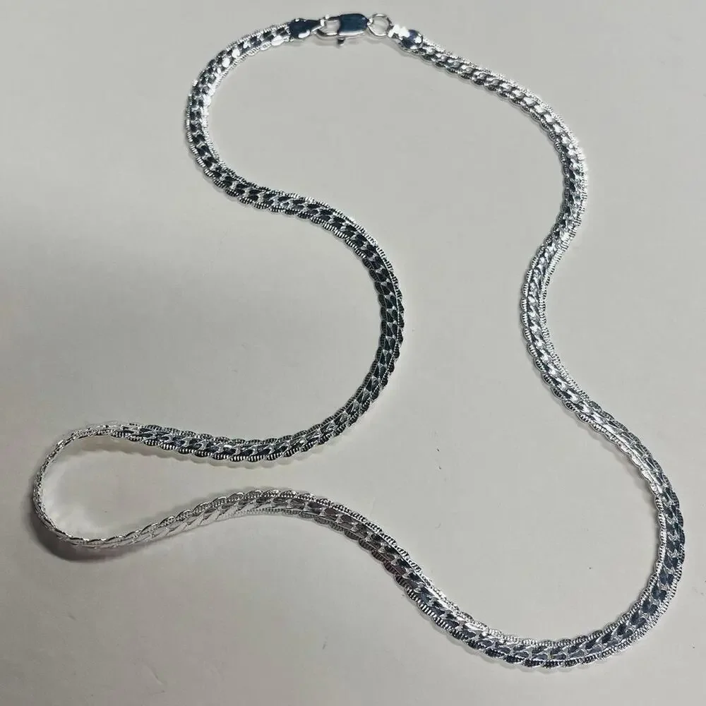 Y2k vintage silver flat chain